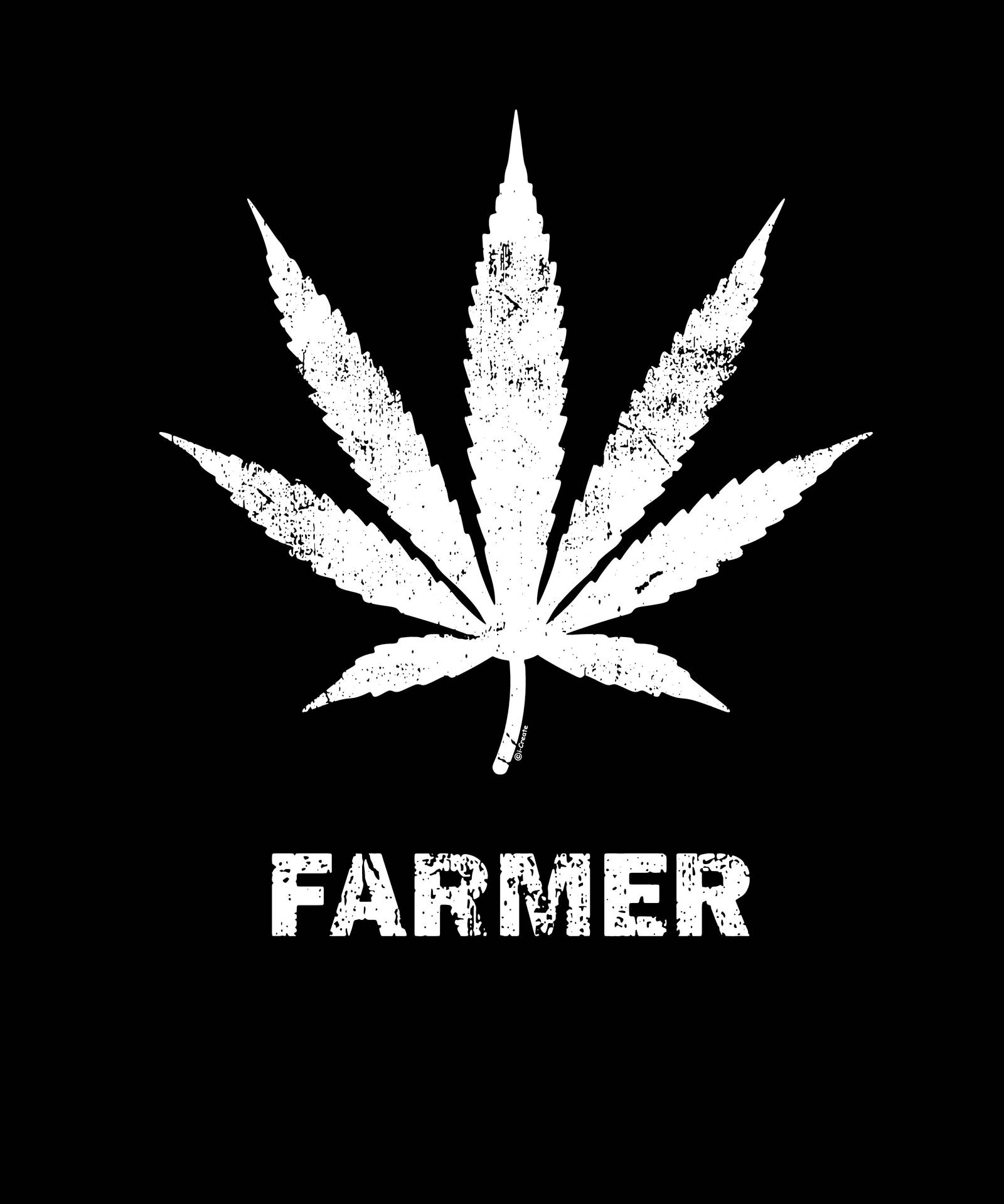 White Weed Leaf With Farmer Text Wallpaper