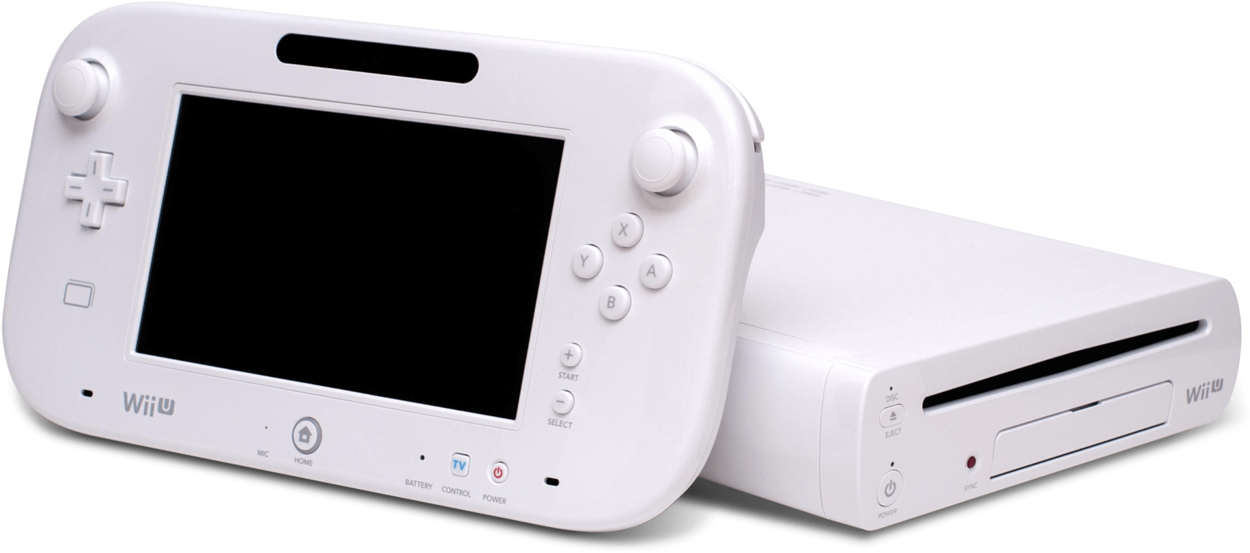 White Wii U Consoleand Gamepad PNG