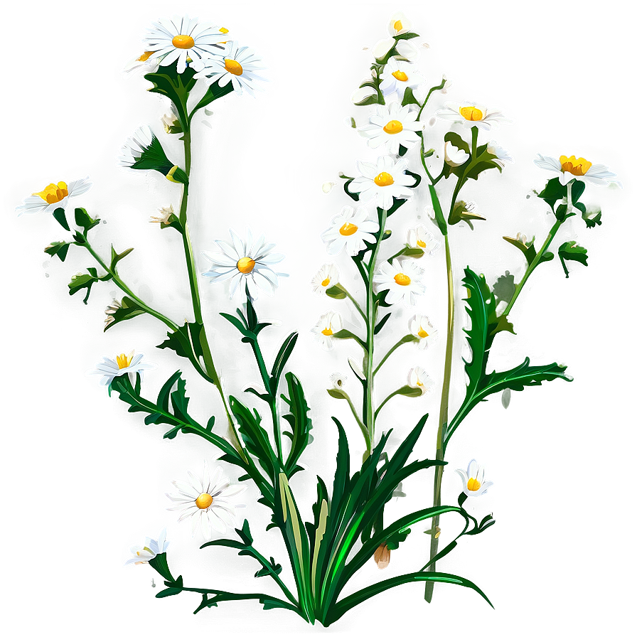 White Wildflowers Field Png 95 PNG