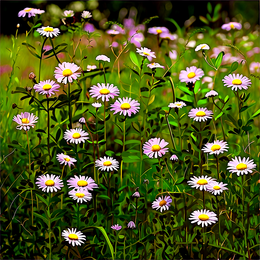 White Wildflowers Field Png Lyw PNG