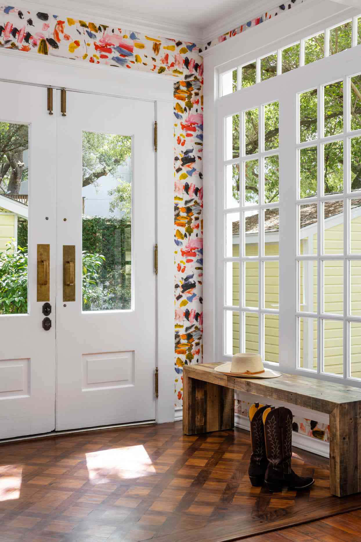 White Window And Door Wallpaper