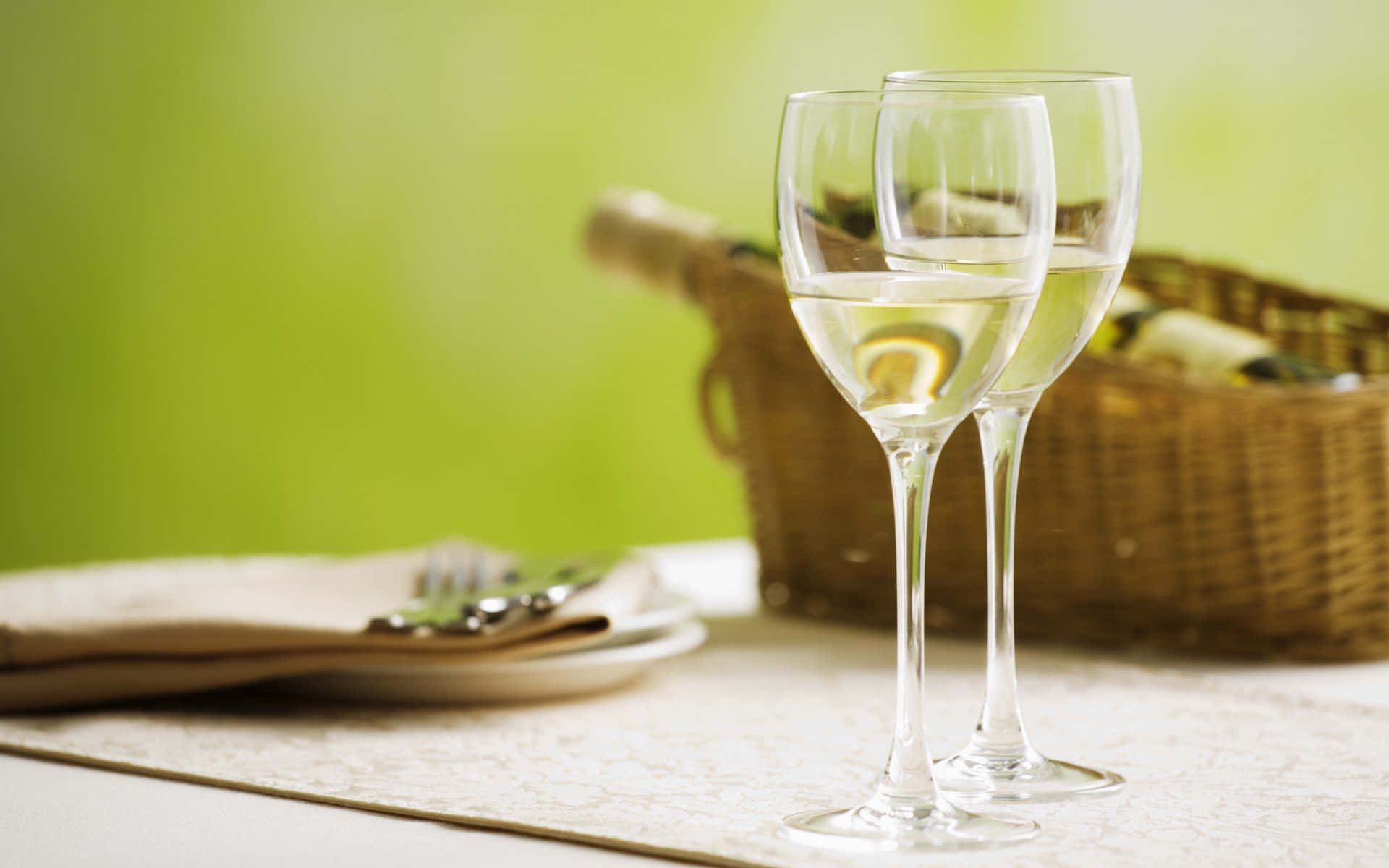 Enjoy a Glass of Relaxing White Wine Wallpaper