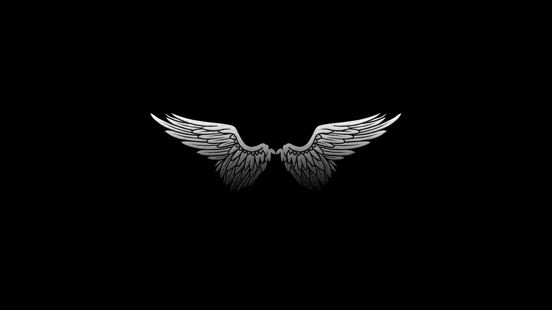 White Wings Black Mac Background