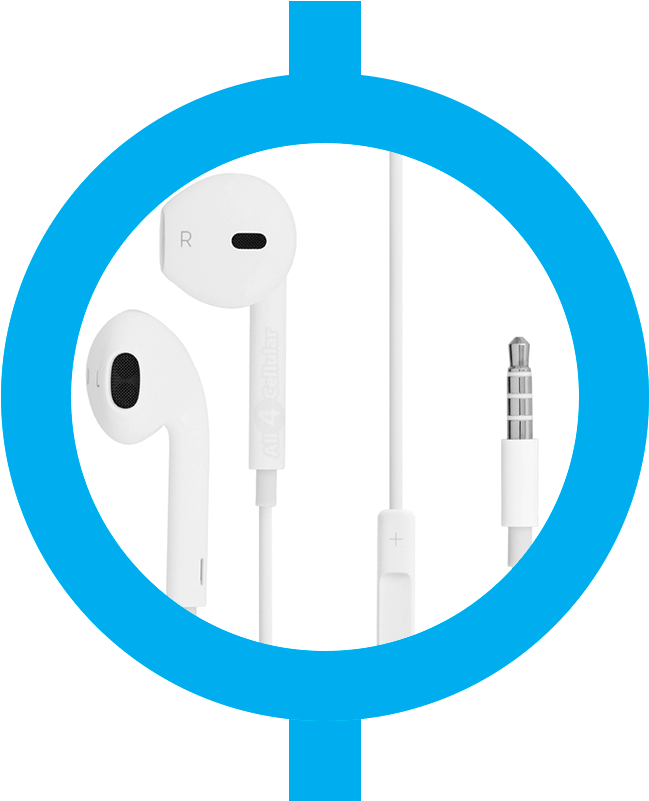 White Wired Earbuds Product Showcase PNG