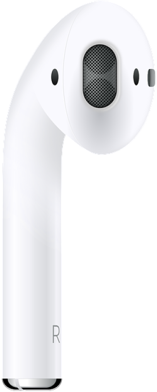 White Wireless Earbud R PNG