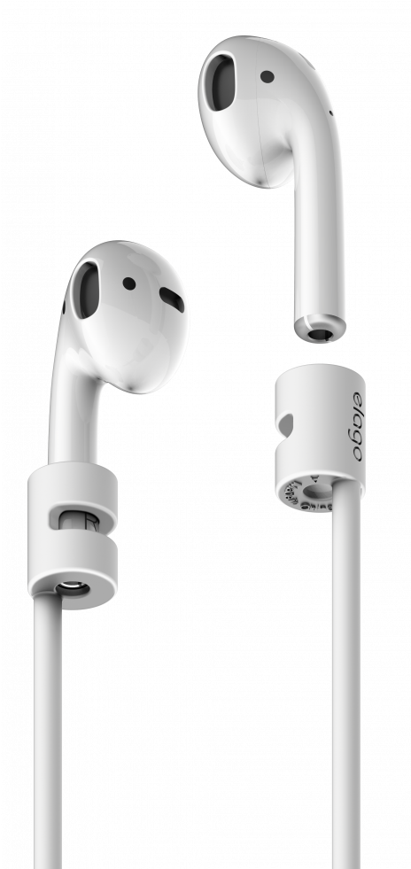 White Wireless Earbuds Isolated PNG