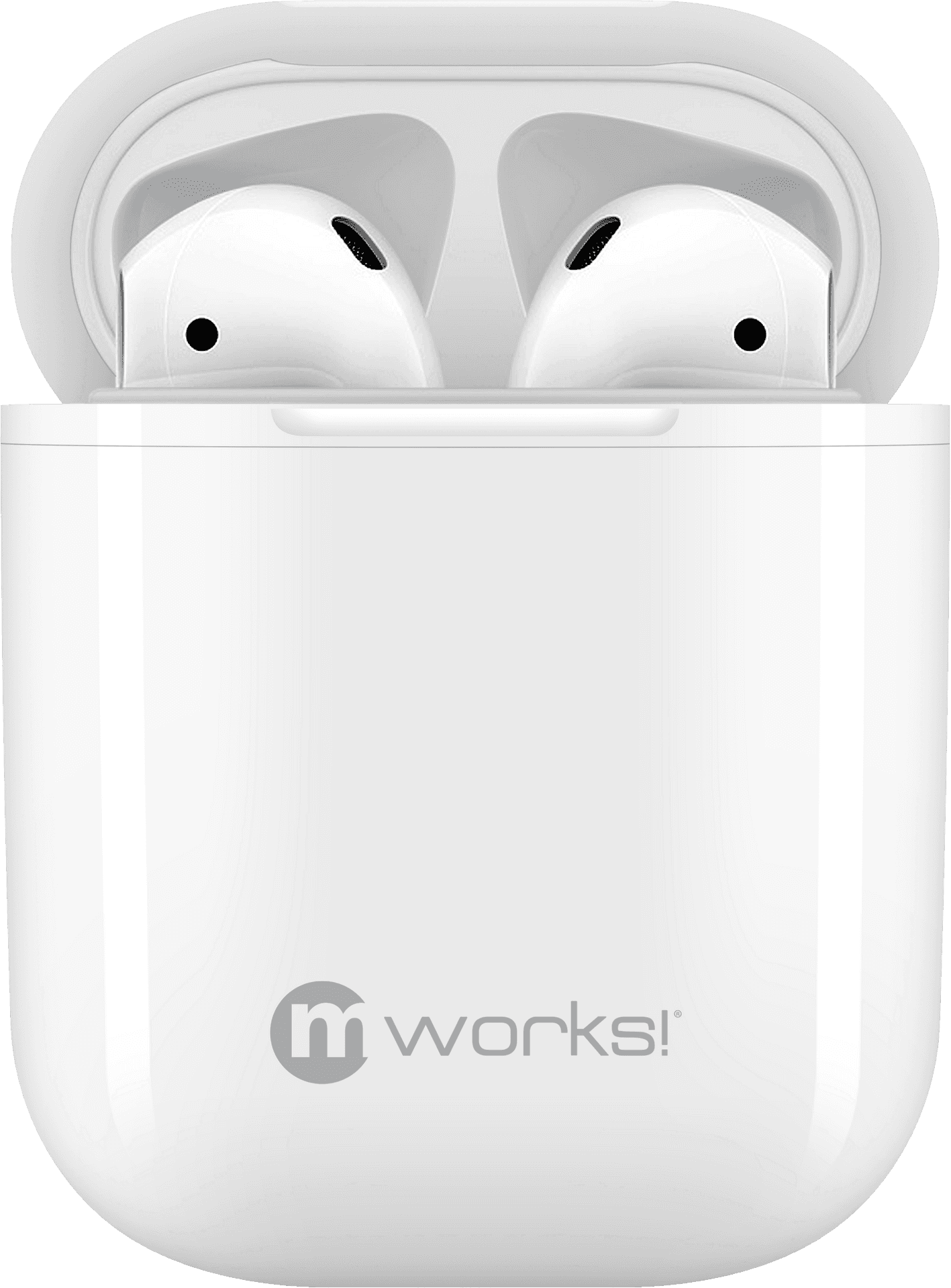 White Wireless Earbudsin Charging Case PNG