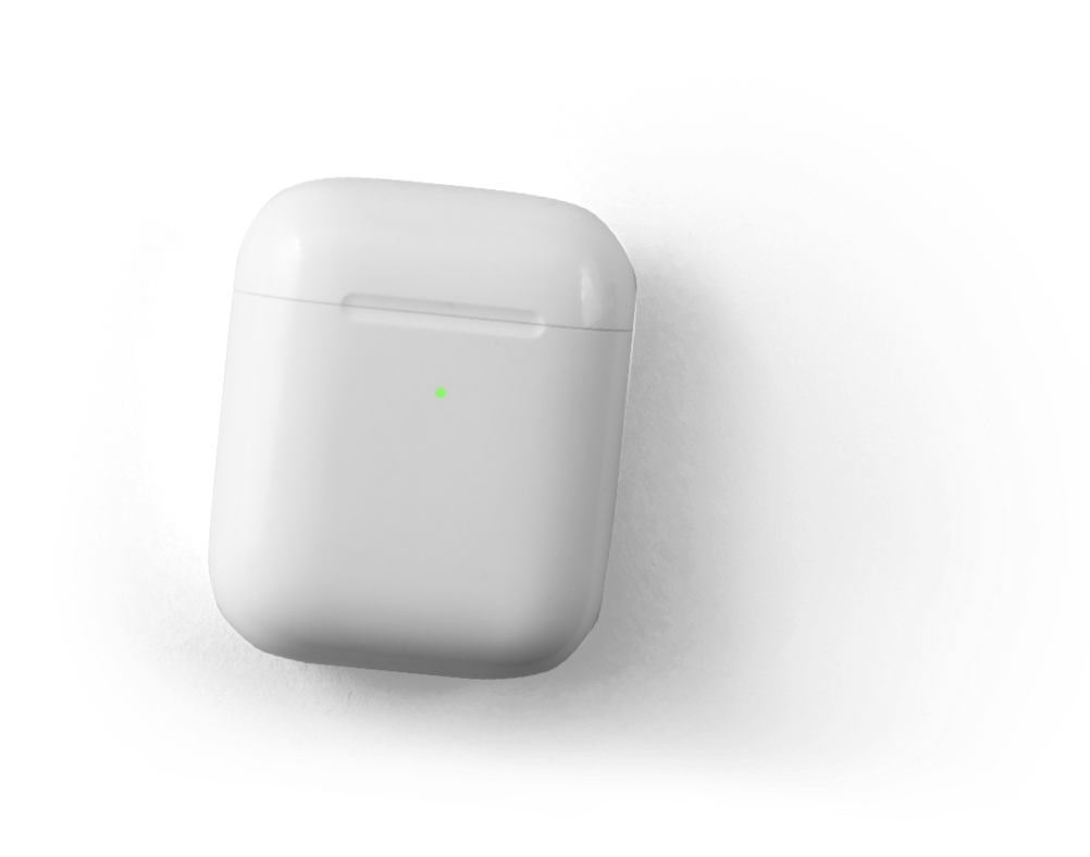 White Wireless Earphones Charging Case PNG