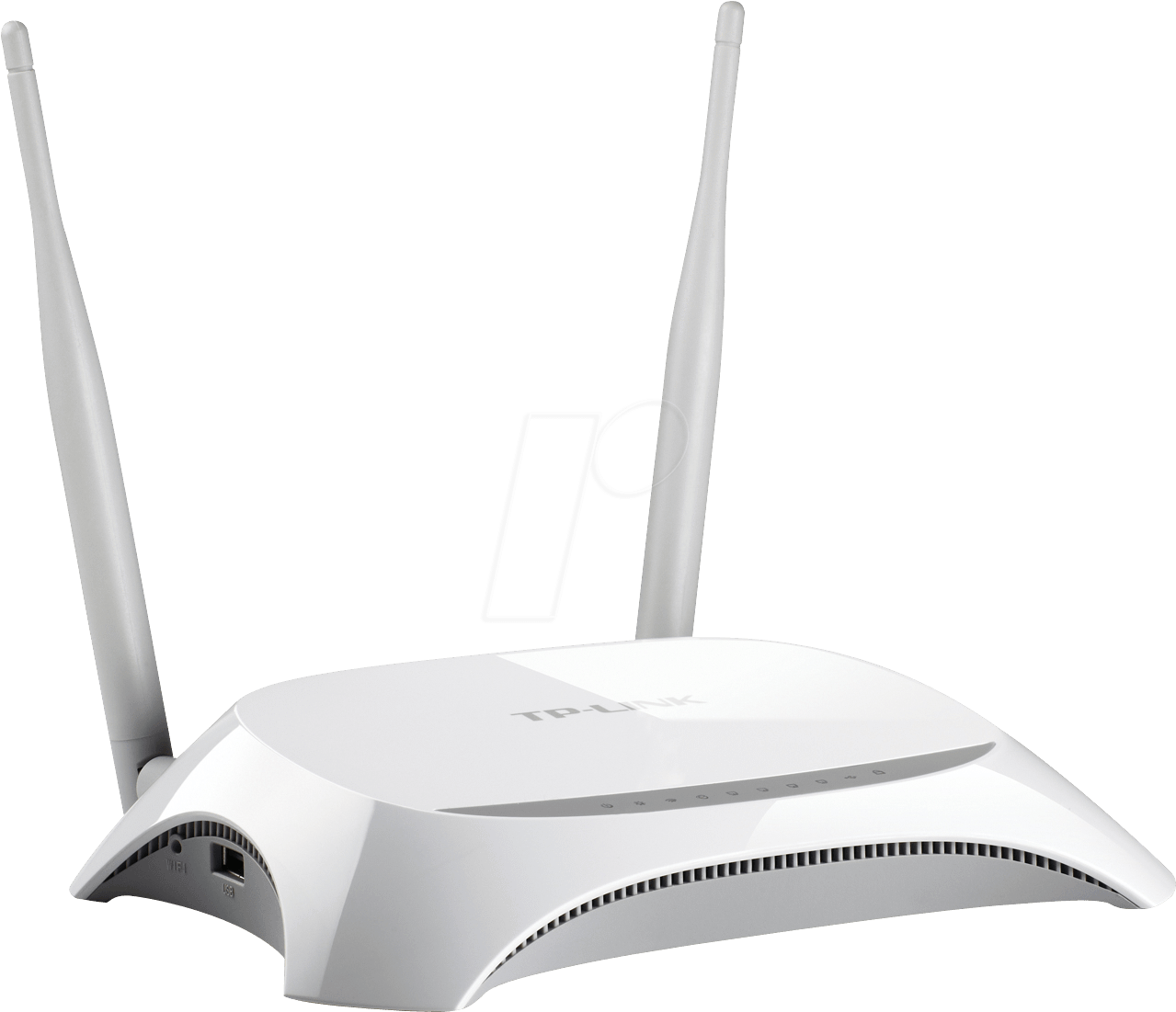White Wireless Router Dual Antenna PNG