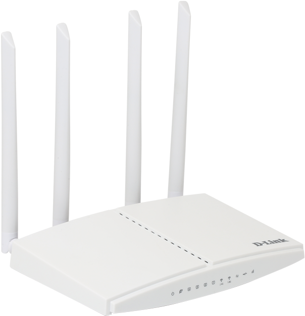 White Wireless Routerwith Antennas PNG