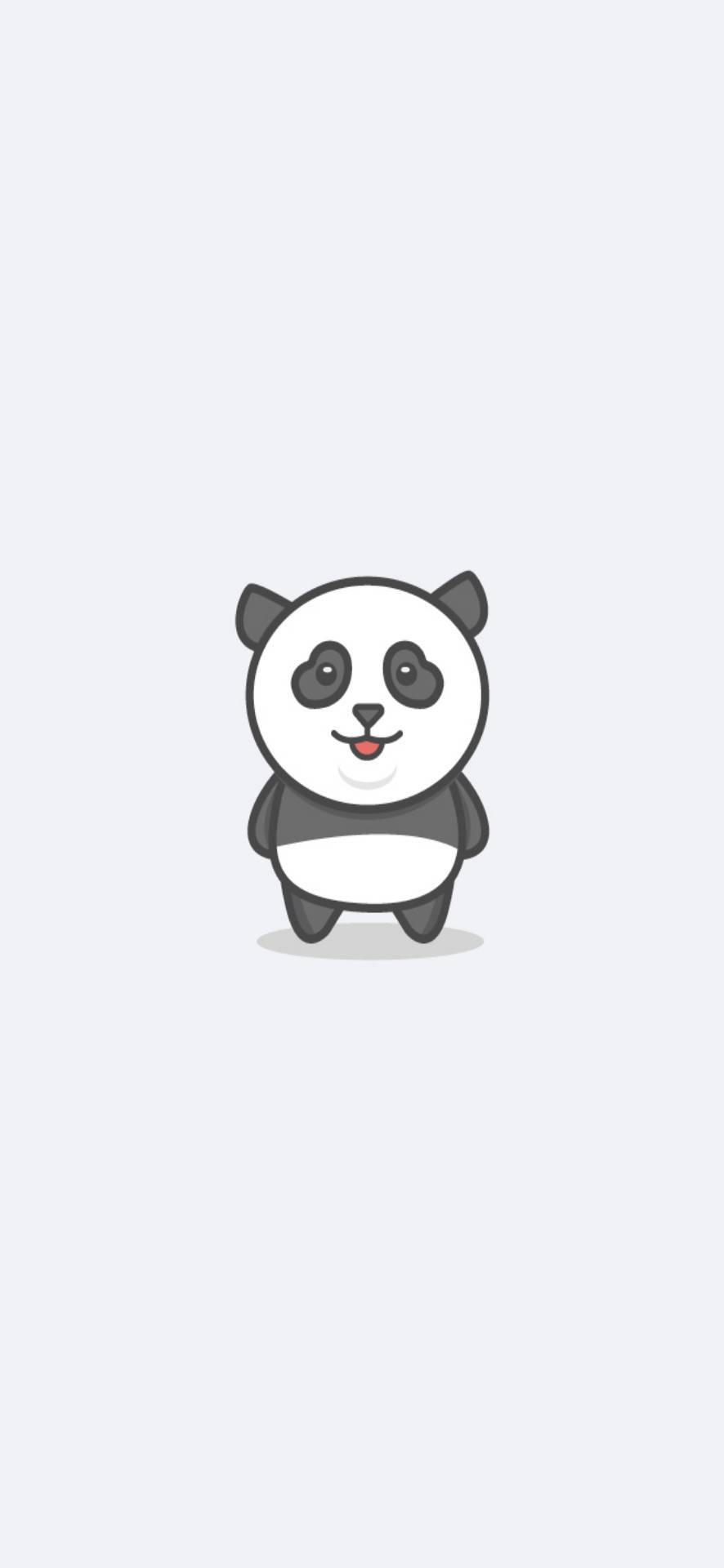 Weißmit Niedlichem Panda Iphone Wallpaper