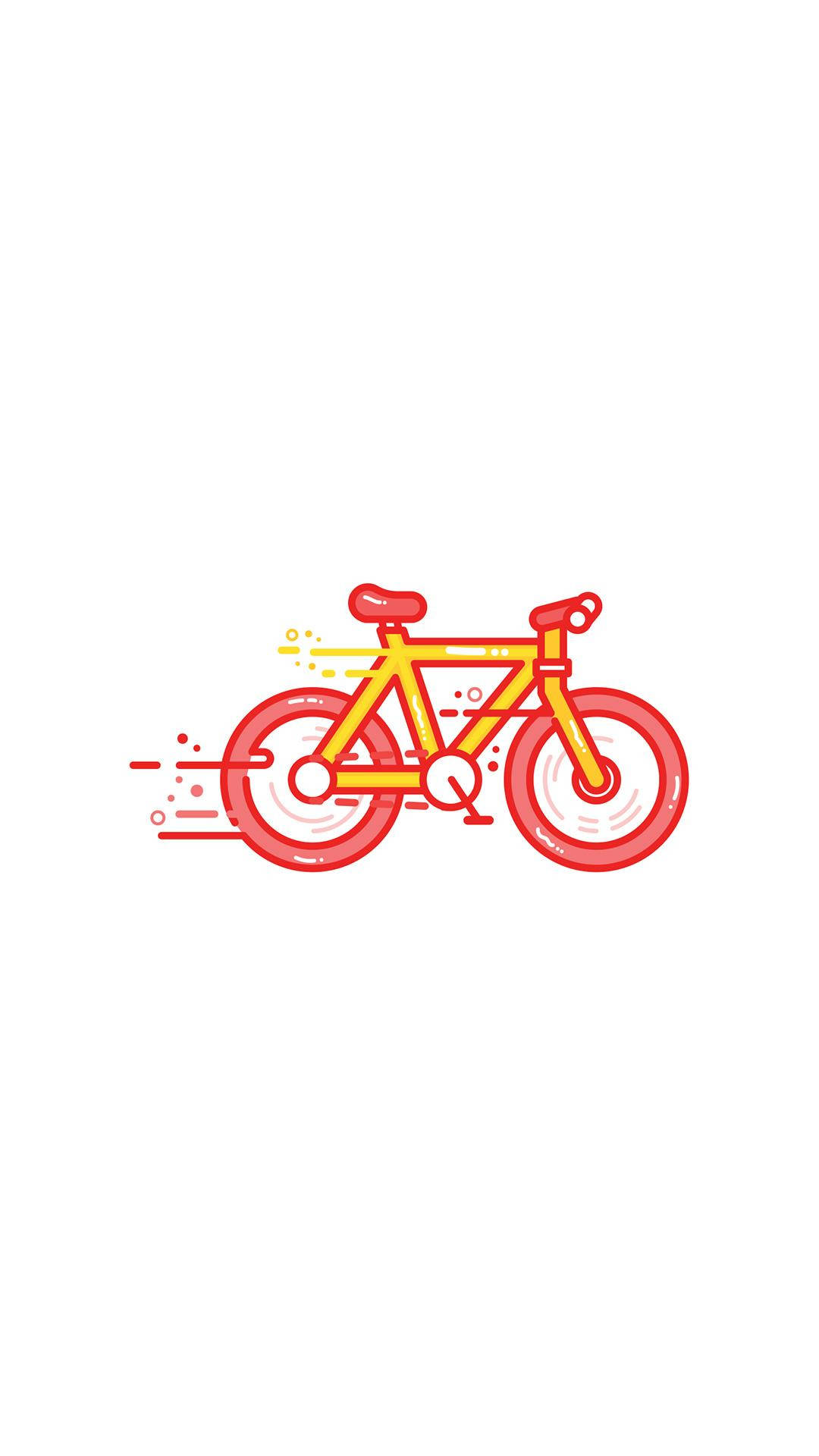 Weißmit Orangem Fahrrad Iphone. Wallpaper