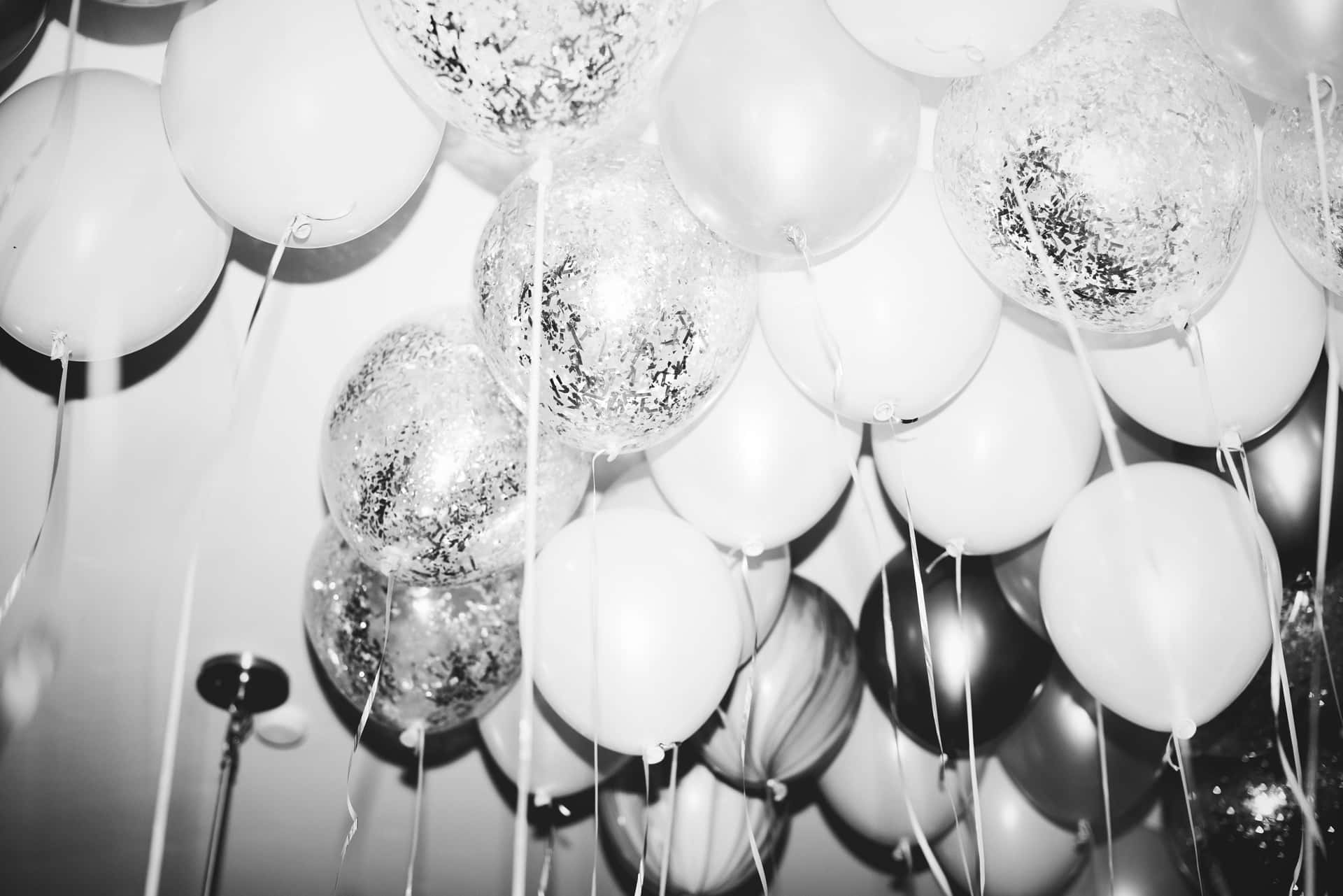 Black And White Balloons Zoom Background