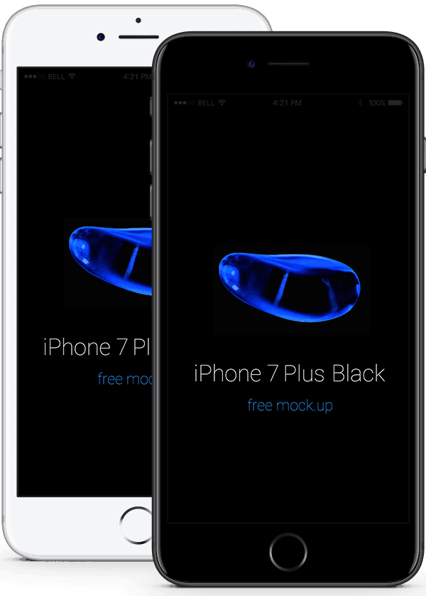 Whiteand Blacki Phone7 Plus Mockup PNG