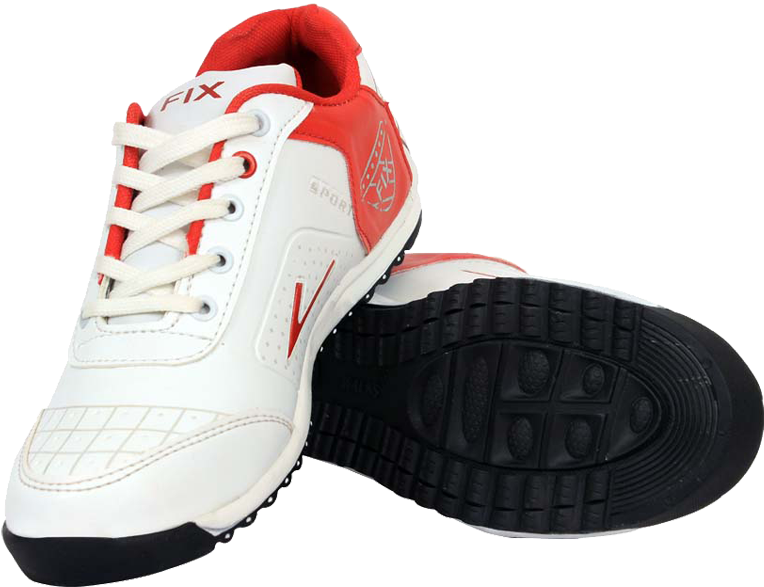 Whiteand Red Sports Sneakers PNG