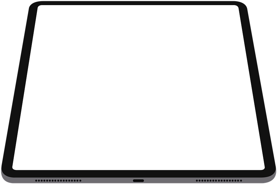 Whitei Pad Mockup Blank Screen PNG