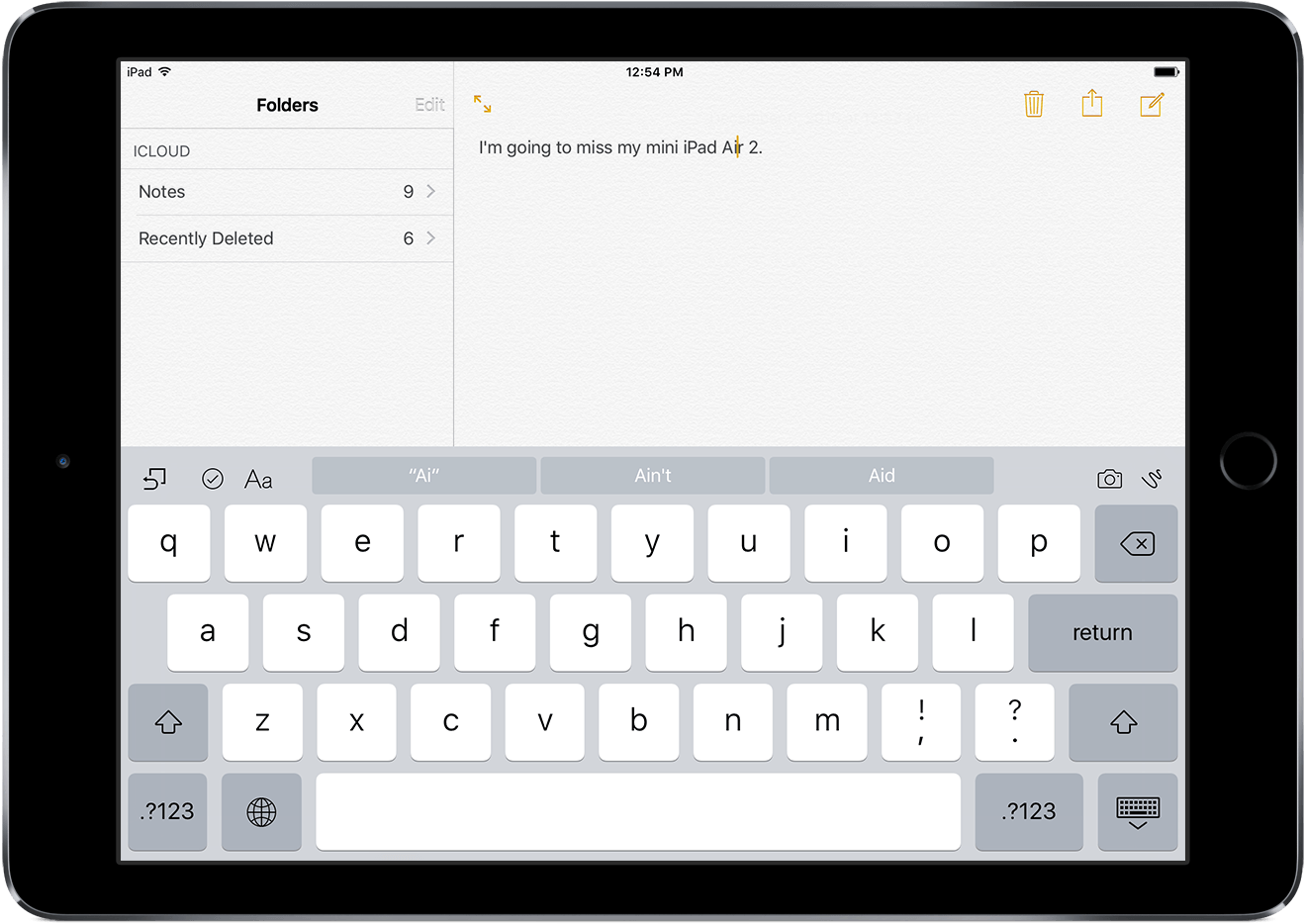 Whitei Padwith Keyboardand Notes App PNG