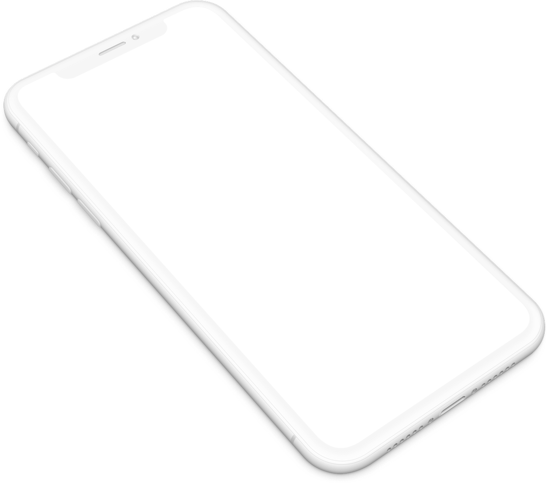 Whitei Phone Angled View PNG