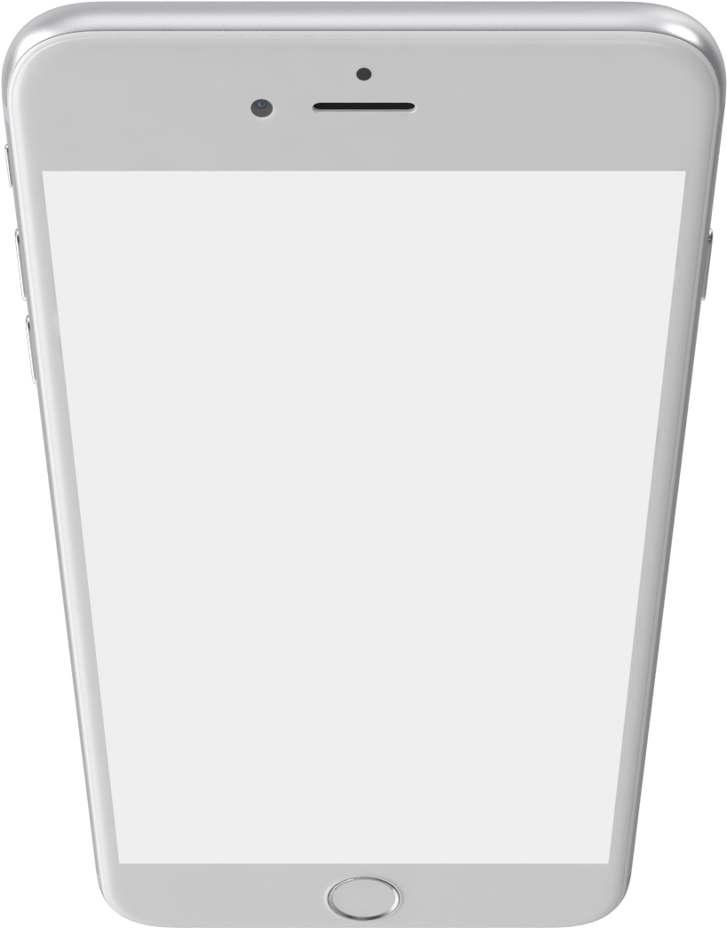 Whitei Phone Front Blank Screen PNG
