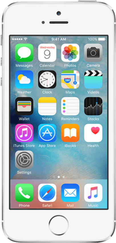 Whitei Phone Front View Display PNG