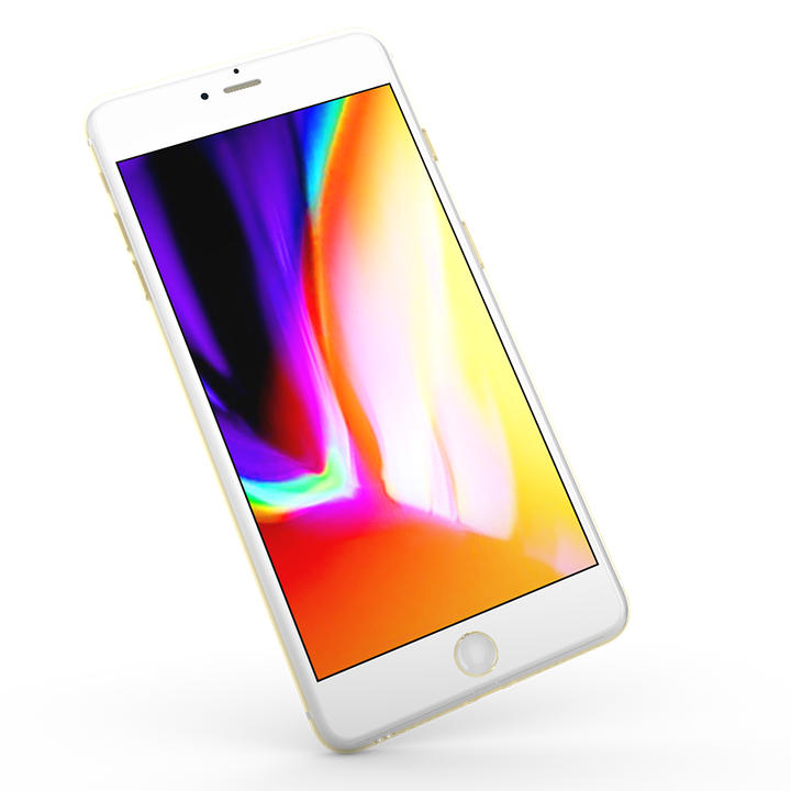 Whitei Phone Levitatingwith Colorful Display PNG