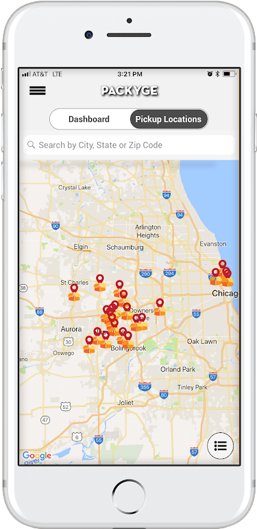 Whitei Phone Map Application Display PNG