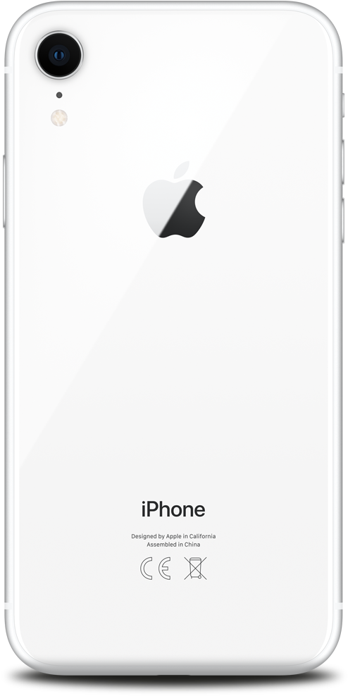Whitei Phone Rear View PNG