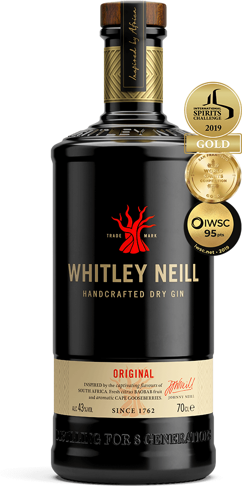 Whitley Neill Handcrafted Dry Gin Bottle PNG