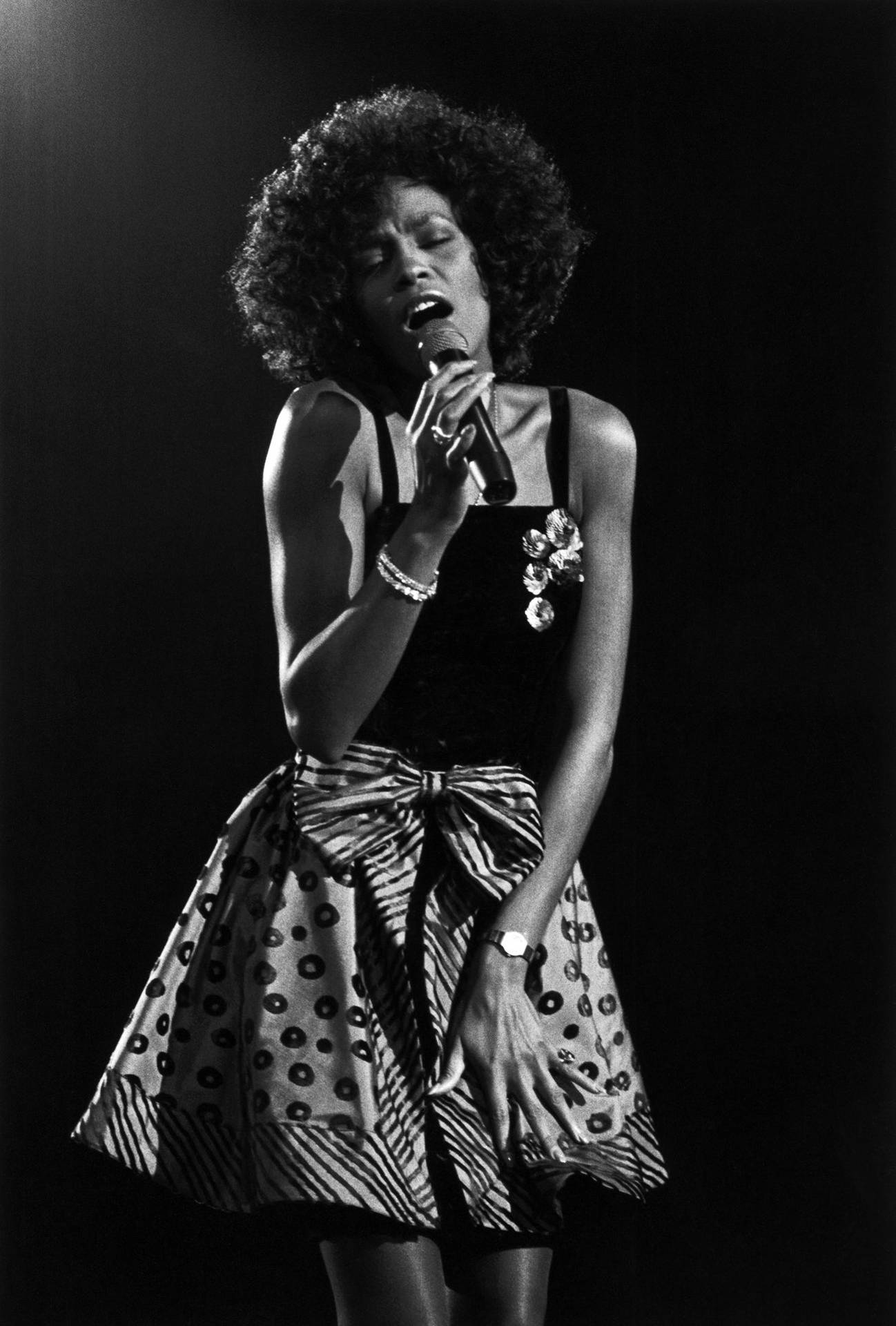Whitney Houston Monochrome Background