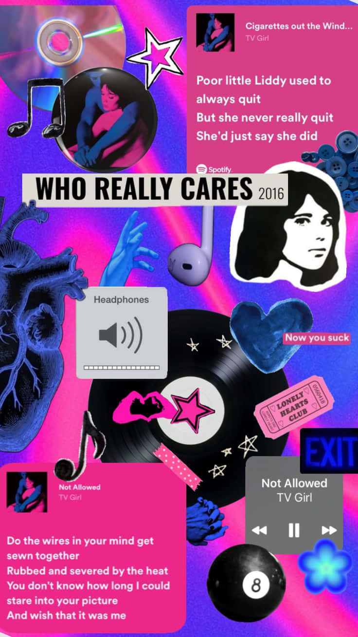 Download Who Really Cares T V Girl Collage Wallpaper | Wallpapers.com