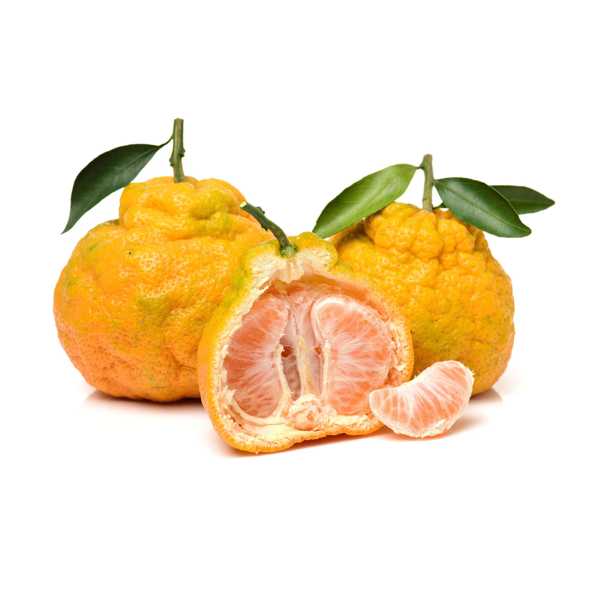 Whole And Open Yellow Ugli Citrus Fruits Wallpaper