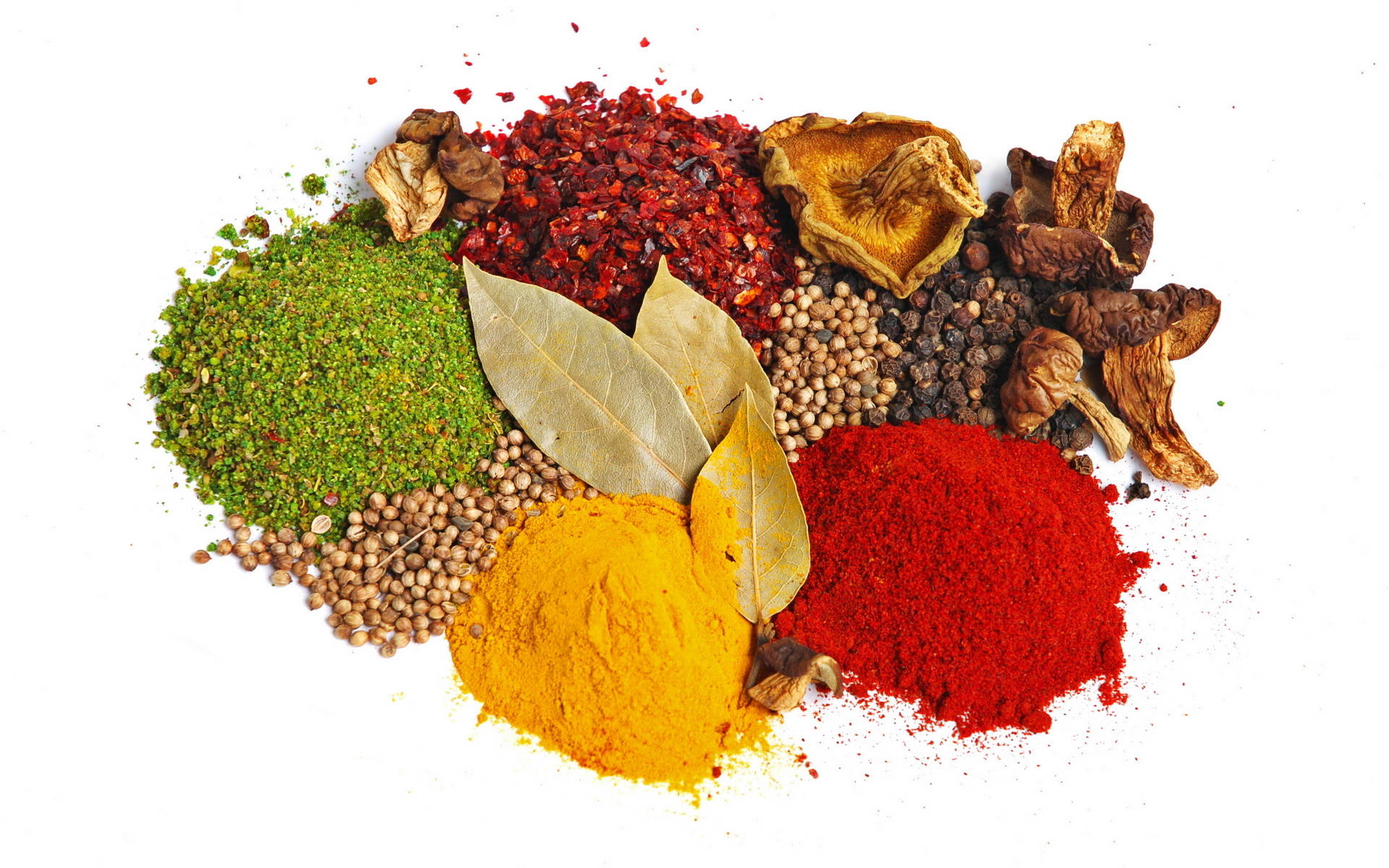 Abundance of Whole Dried Spices and Herbs Wallpaper