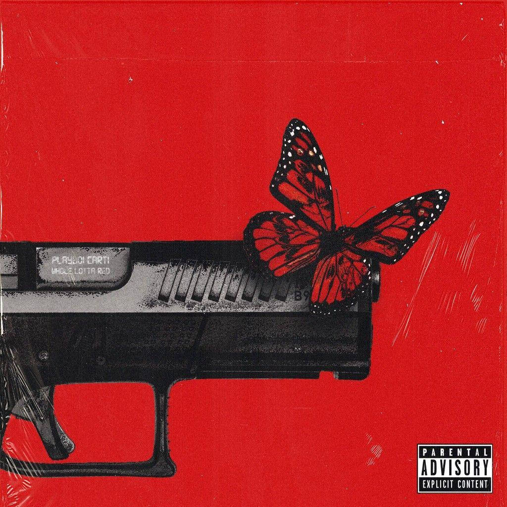 Whole Lotta Red Gun And Butterfly Wallpaper