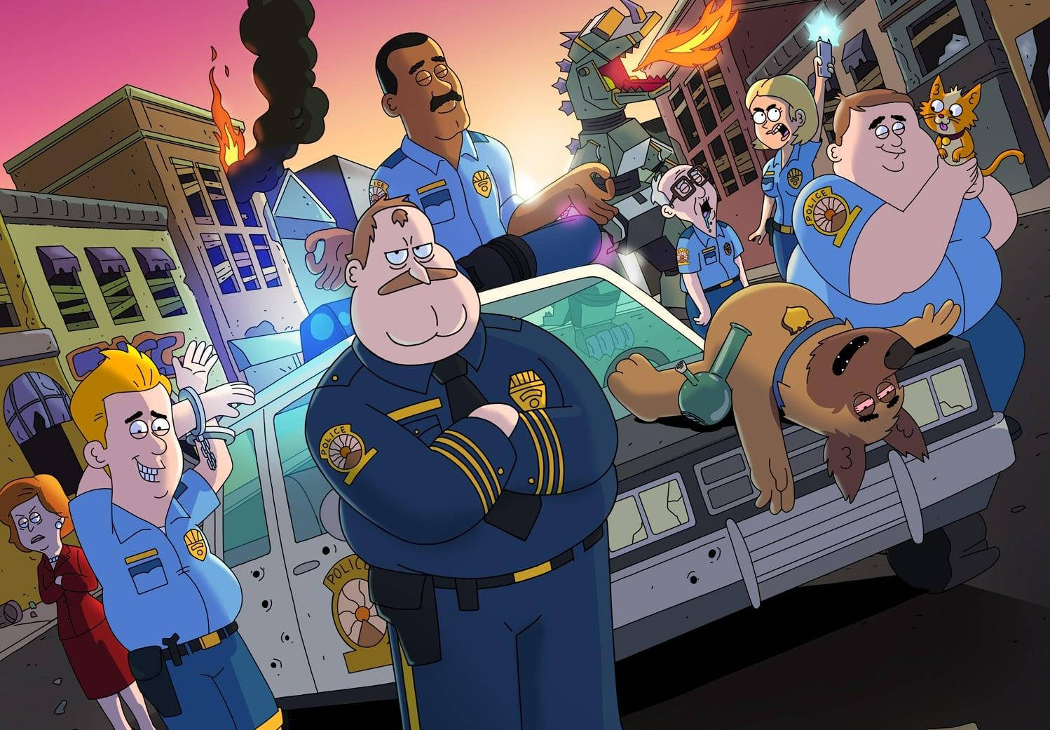 Whole Paradise Pd Characters In One Frame Background