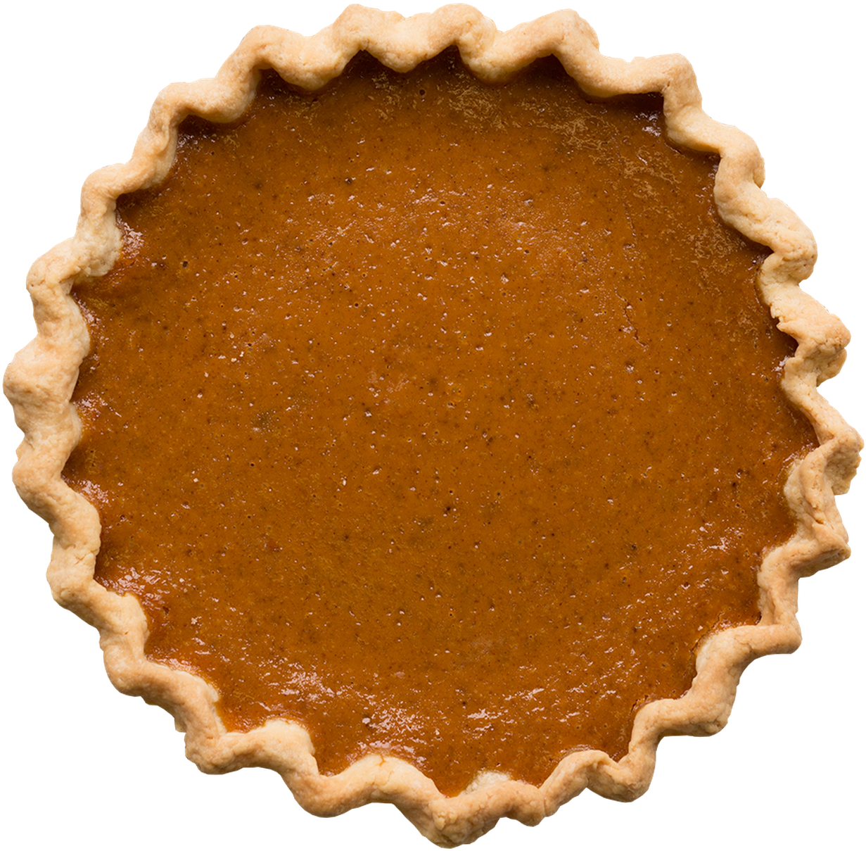 Whole Pumpkin Pie Top View PNG