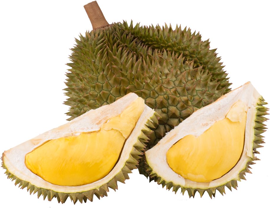 Wholeand Sliced Durian Fruit PNG