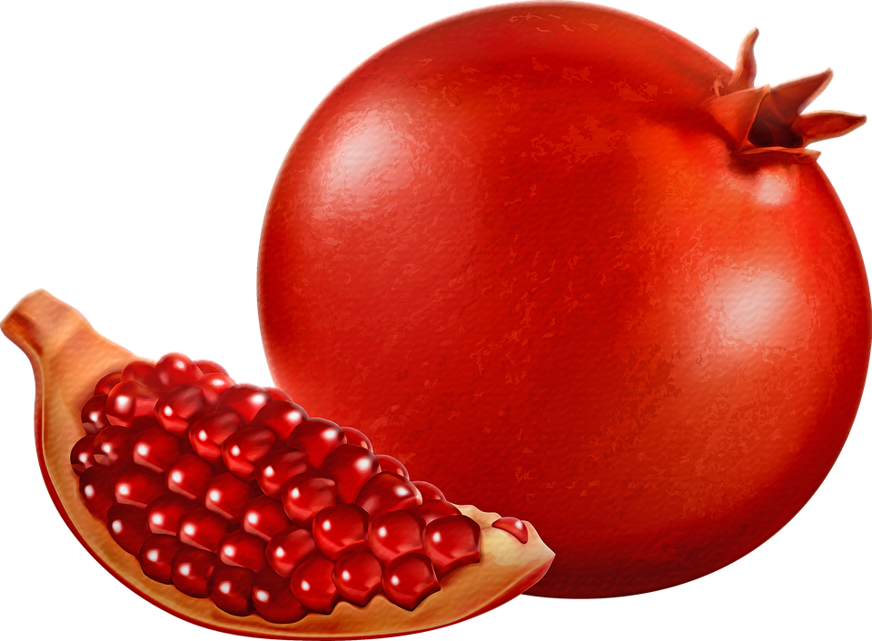 Wholeand Sliced Pomegranate PNG