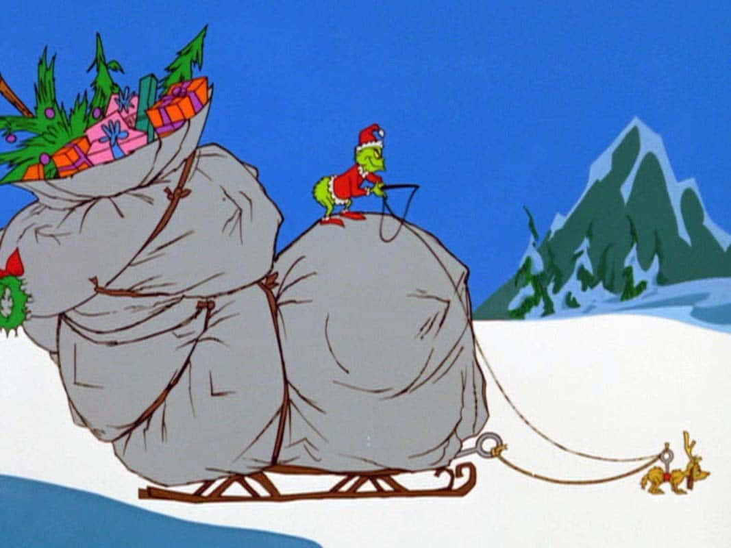 The Grinch And His Sleigh Wallpaper