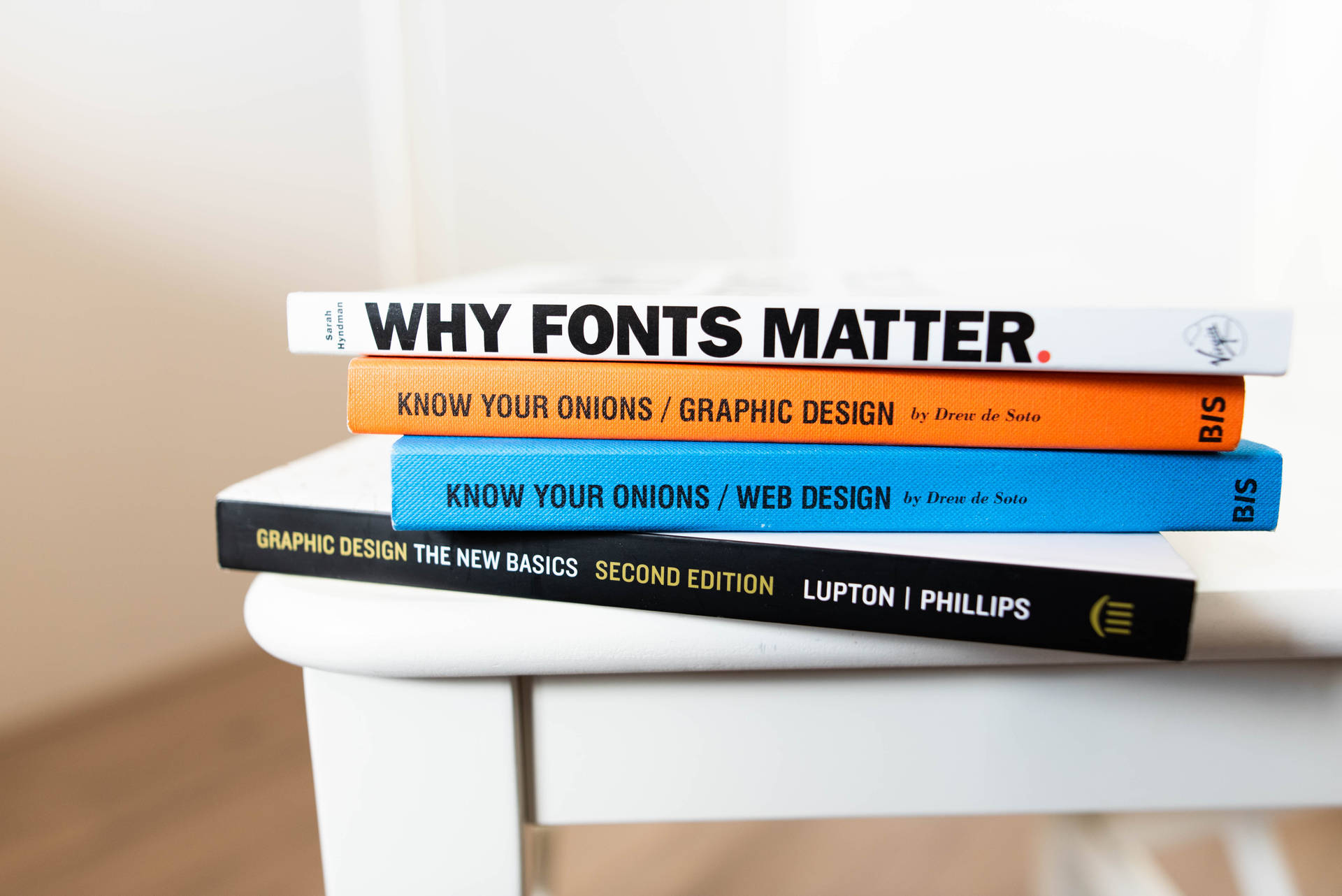 Why Fonts Matter Book Stack Wallpaper