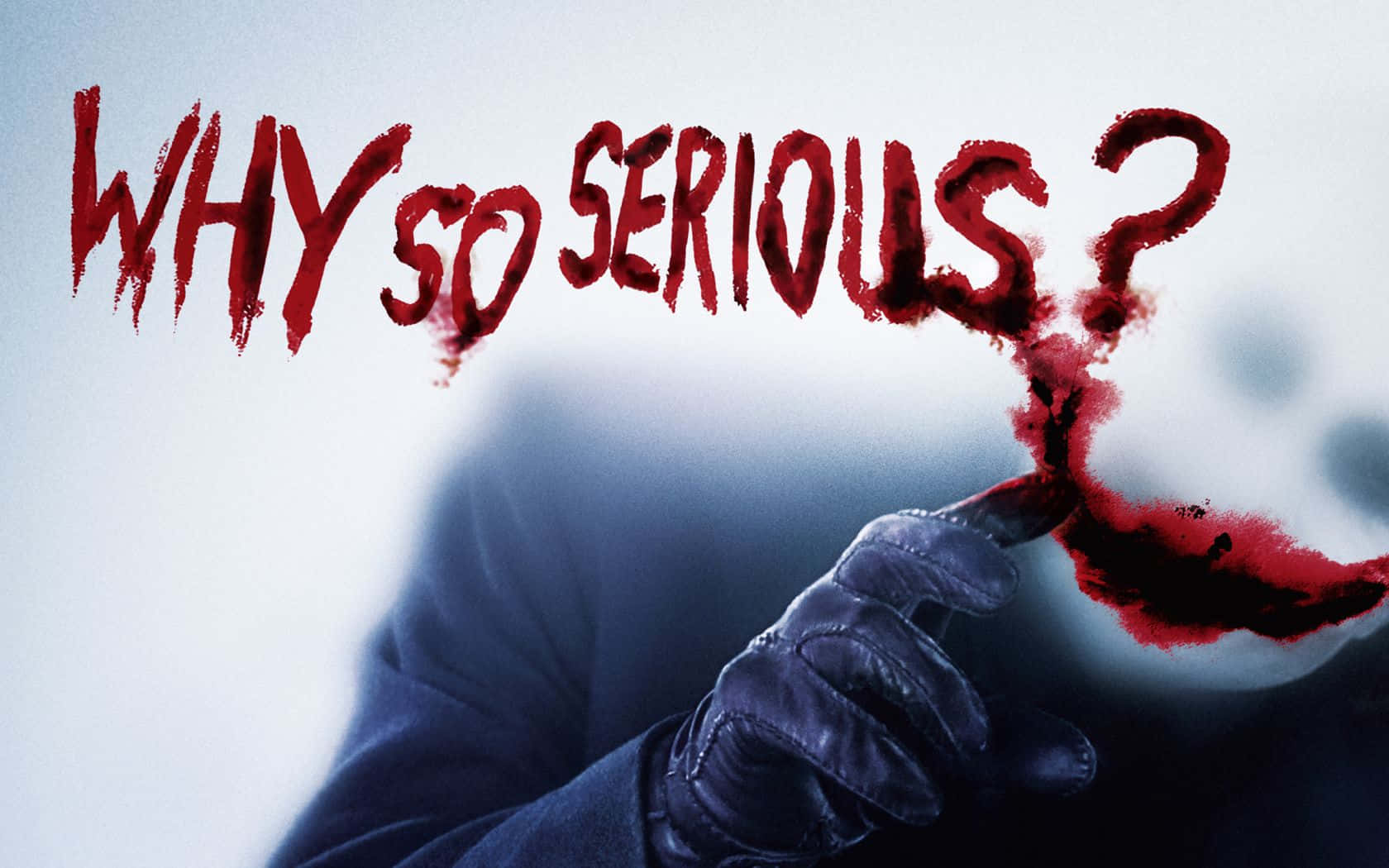 Why So Serious In Red Ink On A Glass Wall Wallpaper