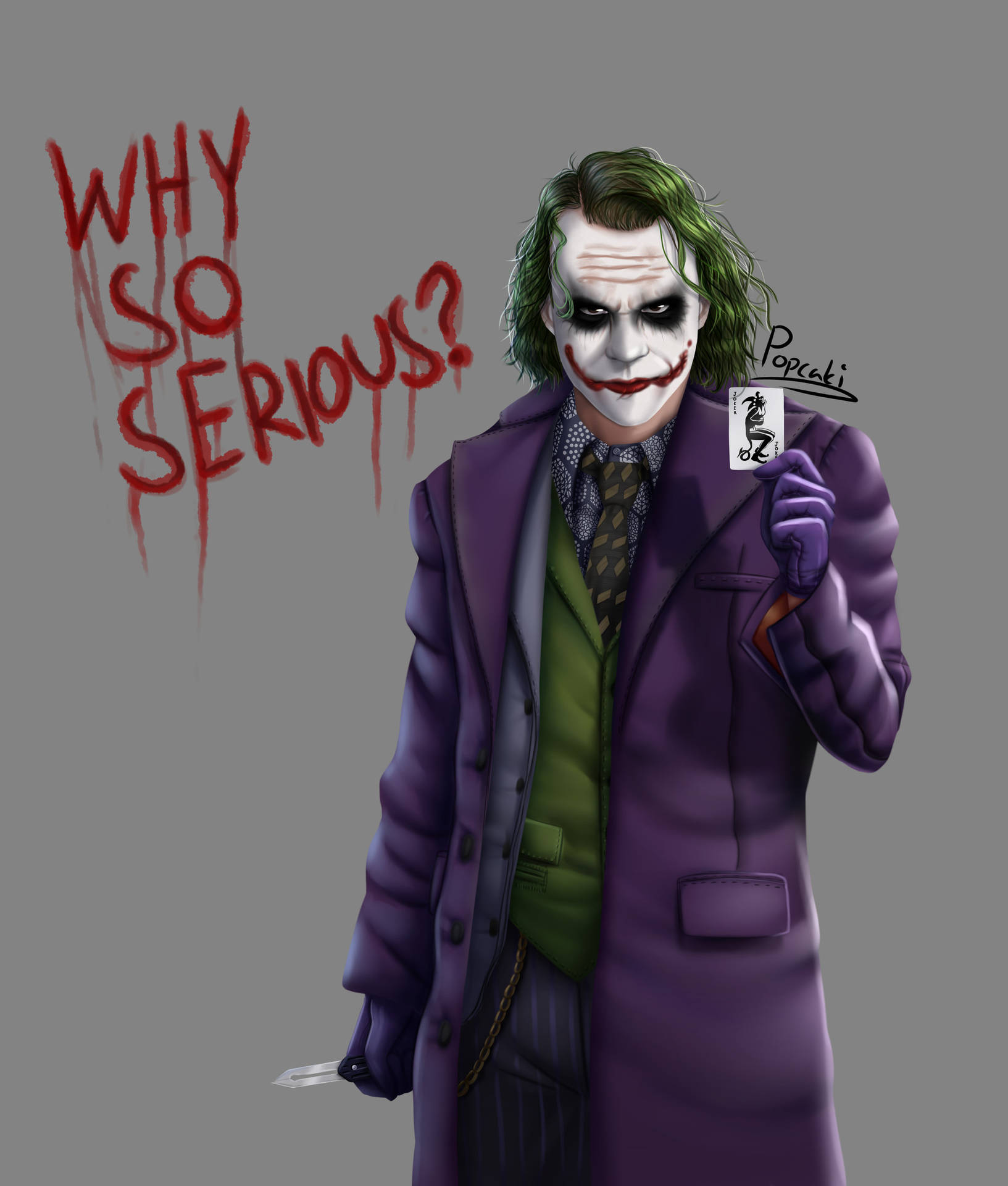 Billedet The Dark Knight's Joker - Hvorfor så alvorlig? Wallpaper