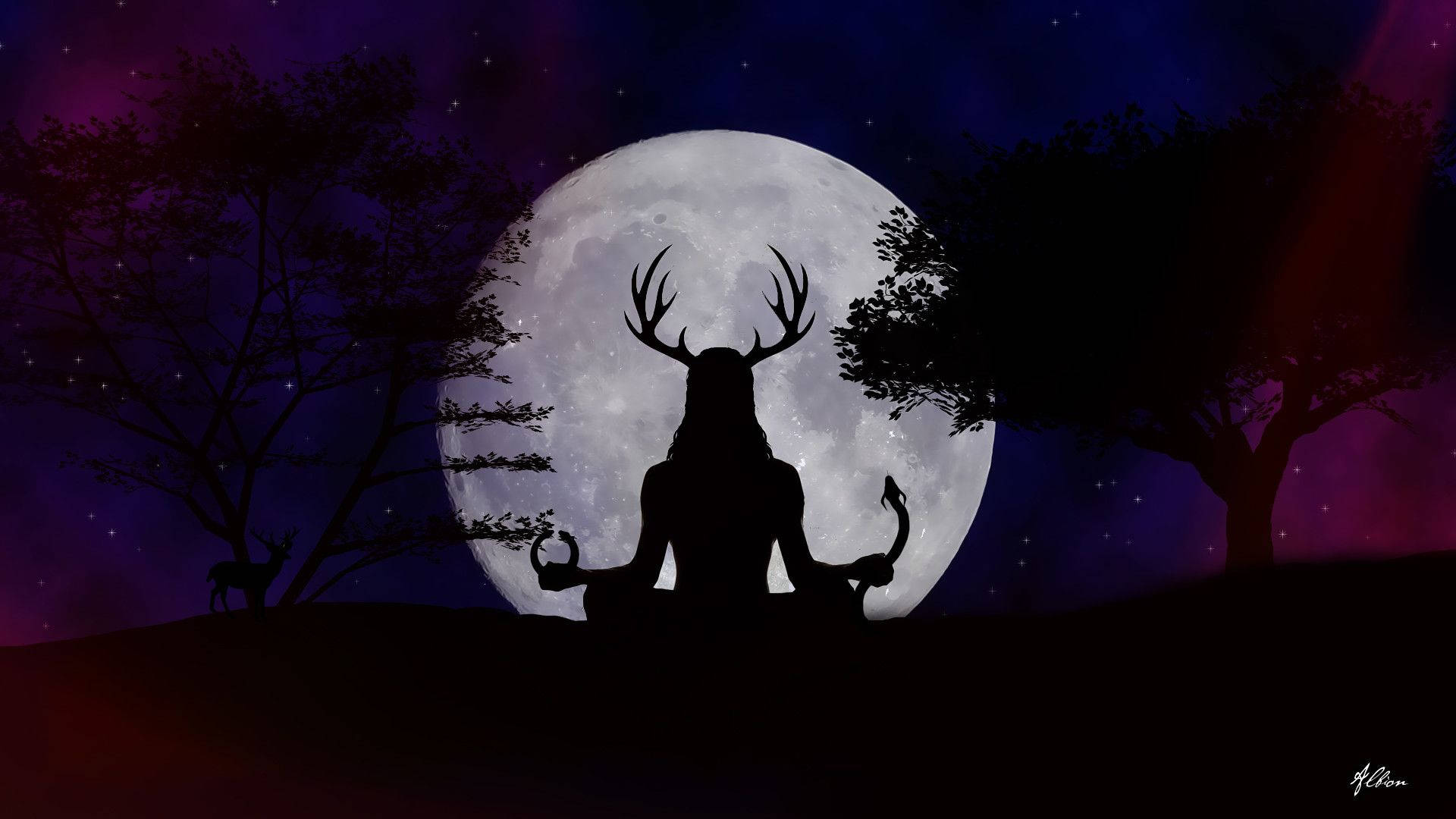 Wiccan Centaurs Silhouette Wallpaper