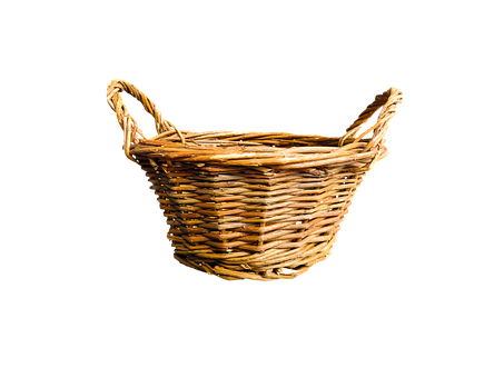 Wicker Basket Black Background PNG