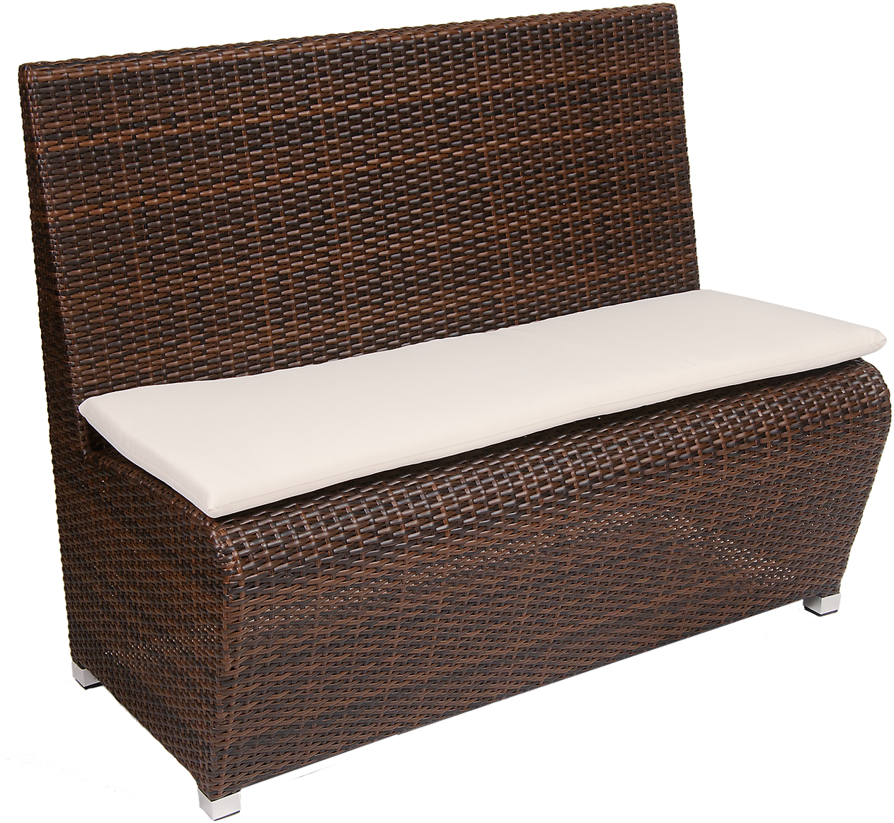 Wicker Outdoor Bench With Cushion.png PNG