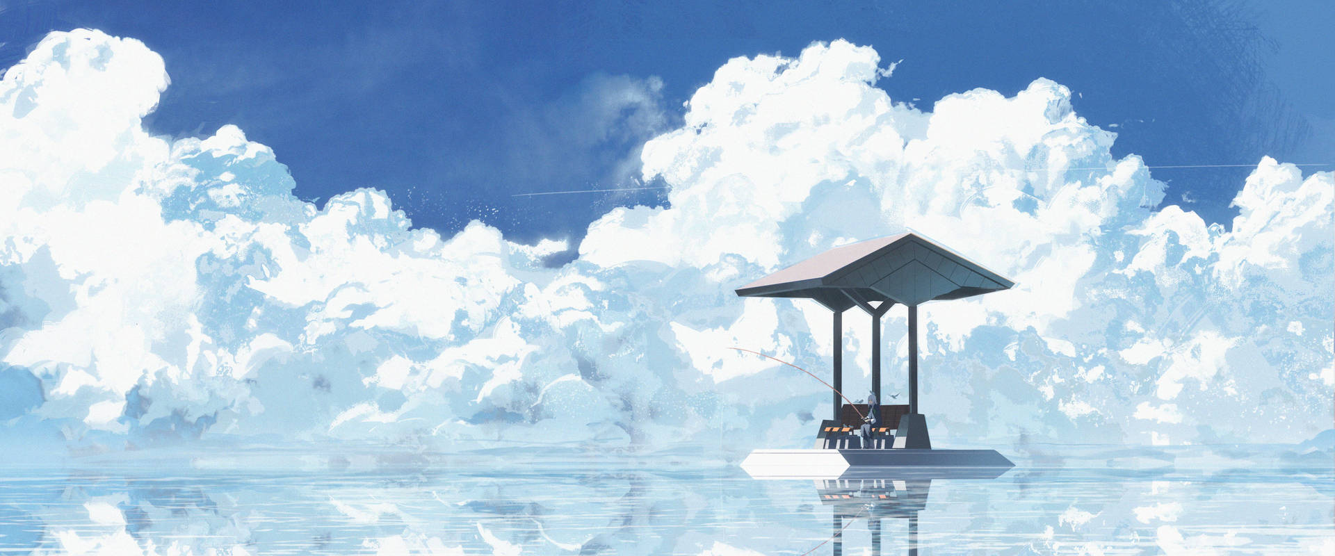Wide Blue Sky Anime 4k Wallpaper