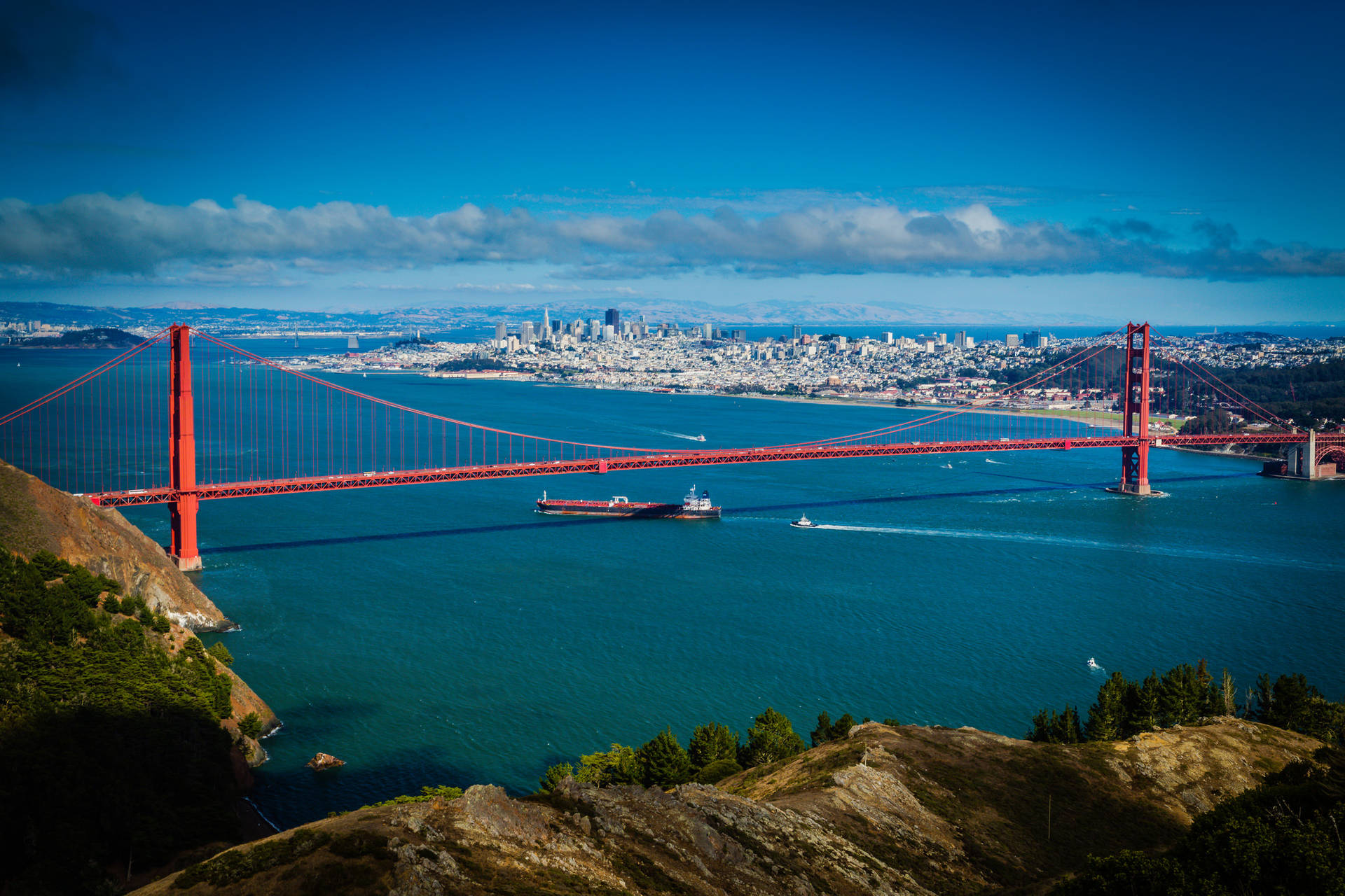 Weitwinkelaufnahmeder Skyline von San Francisco Fotografie.