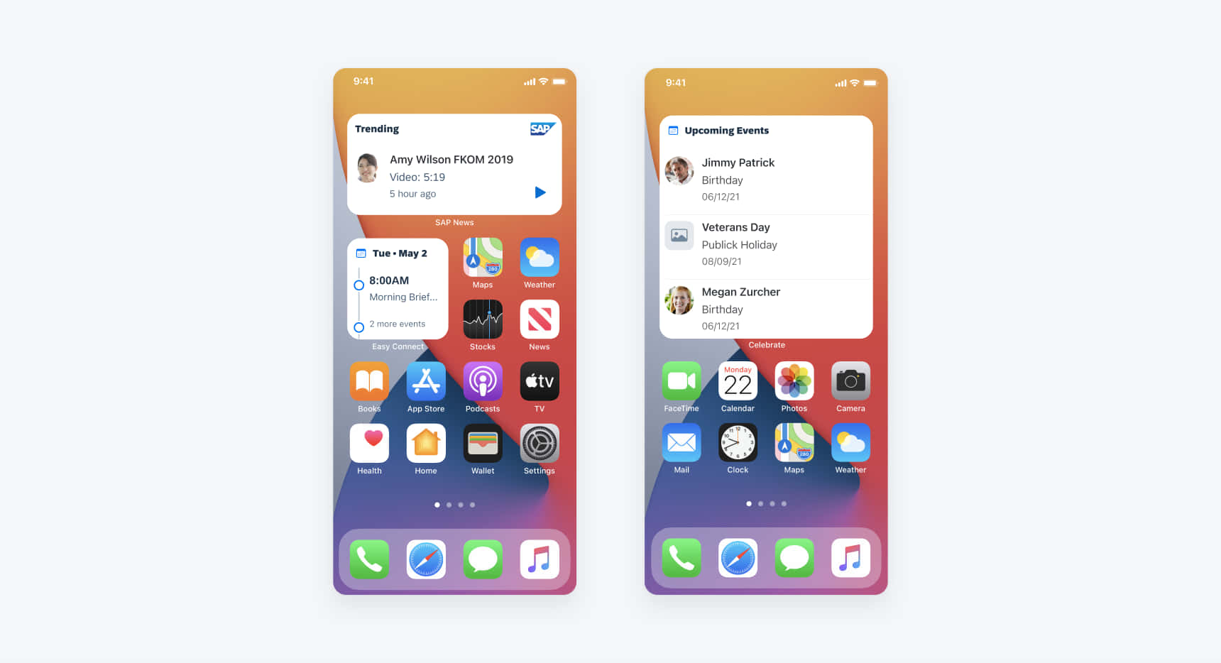 To iphones med forskellige apps på dem
