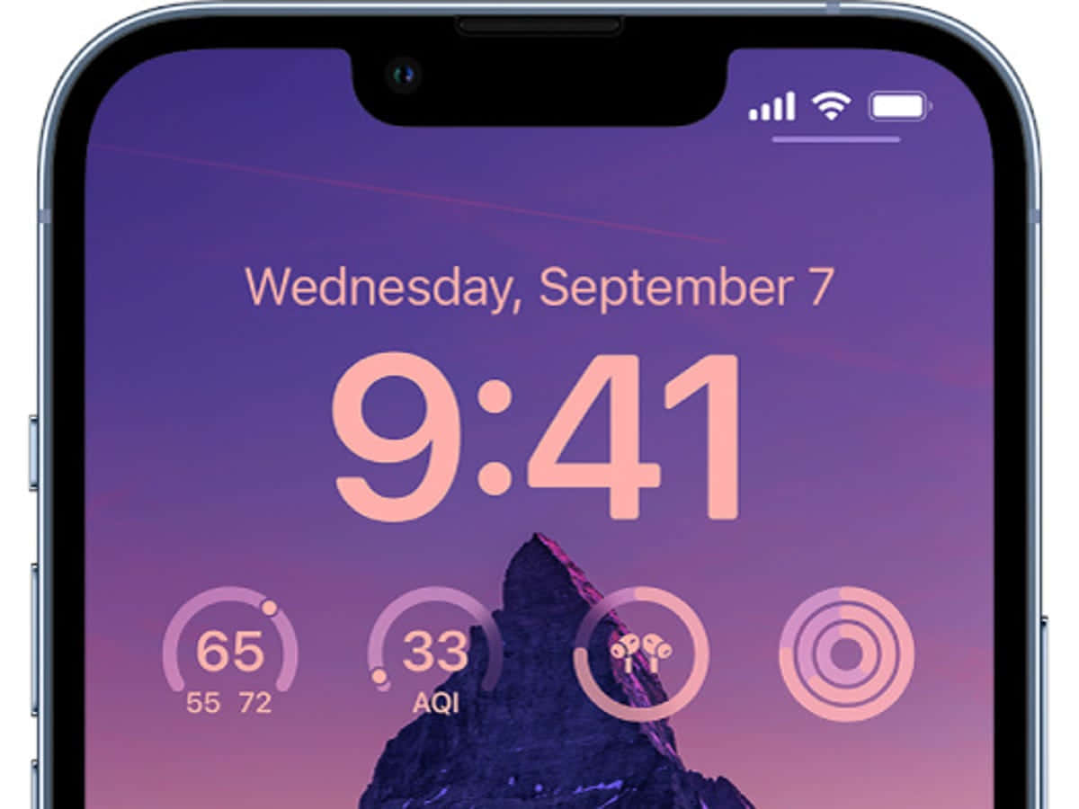 a phone with a clock on it