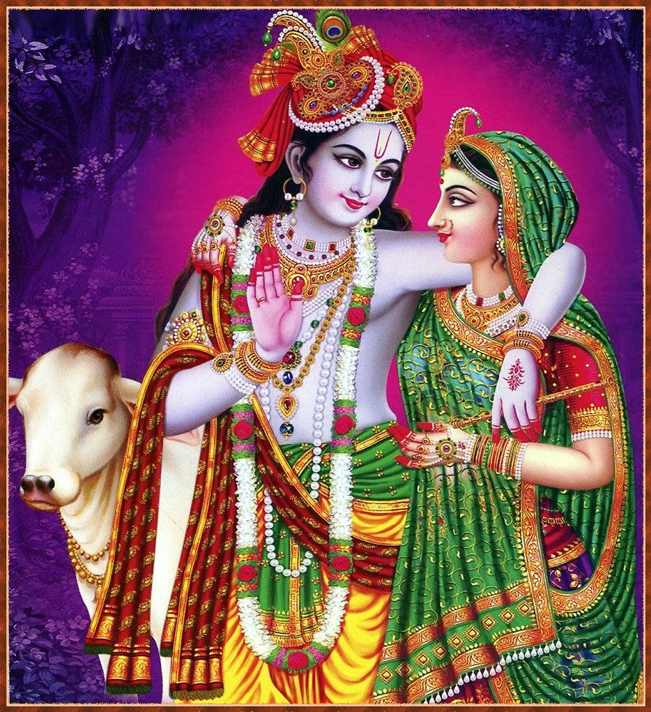 Download Wife And Lord Krishna 3d Wallpaper | Wallpapers.com
