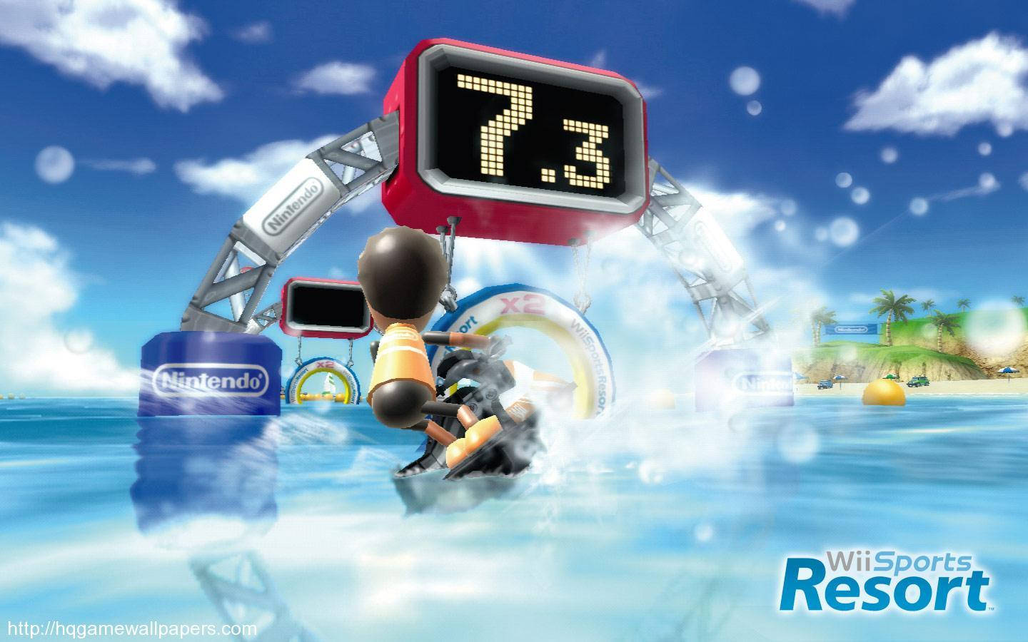 Wii Sports Resort Wakeboarding Scene Wallpaper